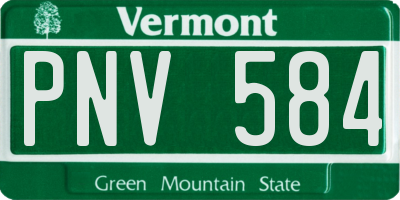 VT license plate PNV584