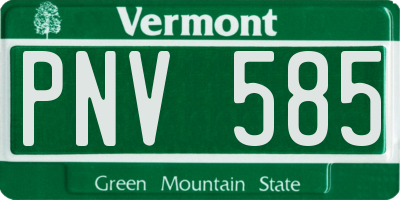 VT license plate PNV585