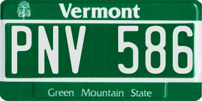 VT license plate PNV586