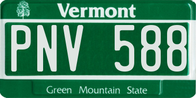 VT license plate PNV588