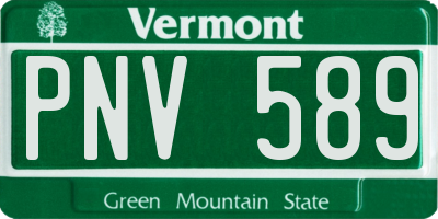 VT license plate PNV589