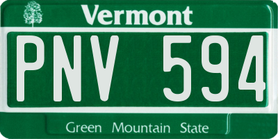 VT license plate PNV594