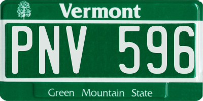 VT license plate PNV596