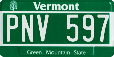 VT license plate PNV597
