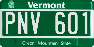 VT license plate PNV601