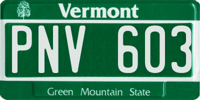 VT license plate PNV603