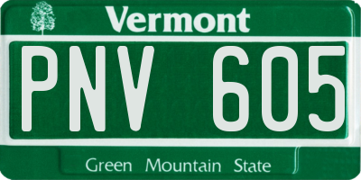 VT license plate PNV605