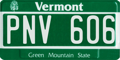 VT license plate PNV606