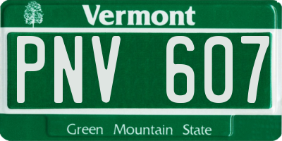 VT license plate PNV607