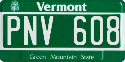 VT license plate PNV608