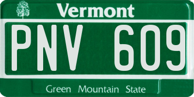 VT license plate PNV609