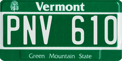 VT license plate PNV610
