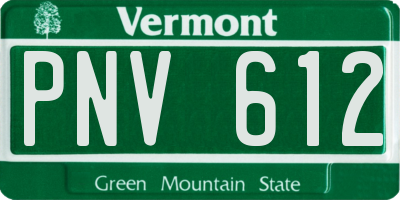 VT license plate PNV612