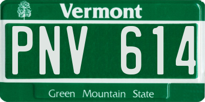VT license plate PNV614