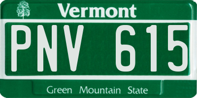 VT license plate PNV615