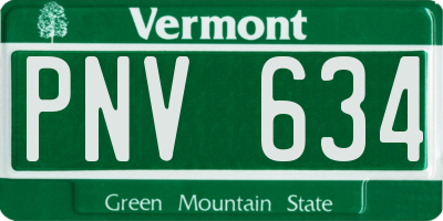 VT license plate PNV634