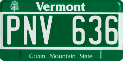 VT license plate PNV636