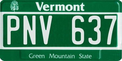 VT license plate PNV637