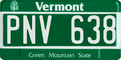 VT license plate PNV638