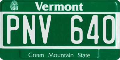 VT license plate PNV640