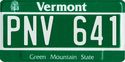 VT license plate PNV641