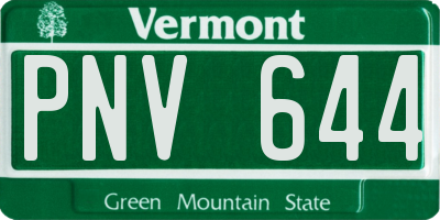VT license plate PNV644