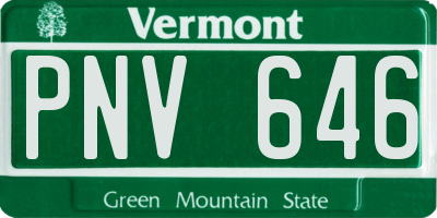 VT license plate PNV646