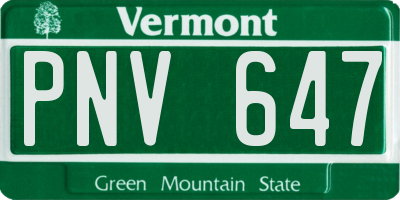 VT license plate PNV647