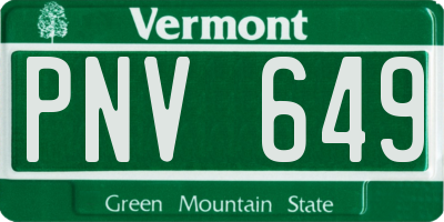 VT license plate PNV649