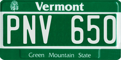 VT license plate PNV650