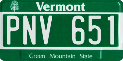 VT license plate PNV651