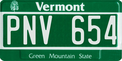VT license plate PNV654