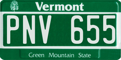 VT license plate PNV655