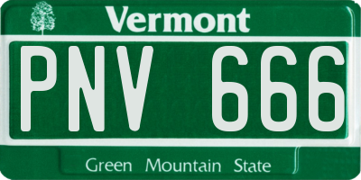 VT license plate PNV666