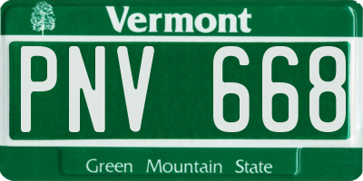 VT license plate PNV668