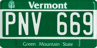 VT license plate PNV669