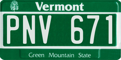 VT license plate PNV671