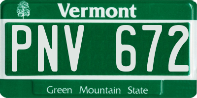 VT license plate PNV672