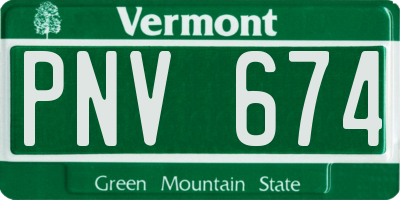 VT license plate PNV674