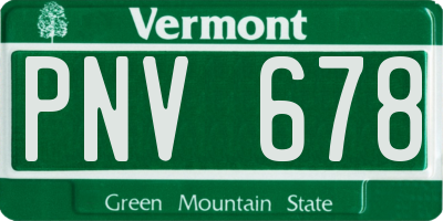 VT license plate PNV678