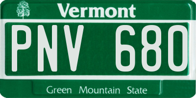 VT license plate PNV680