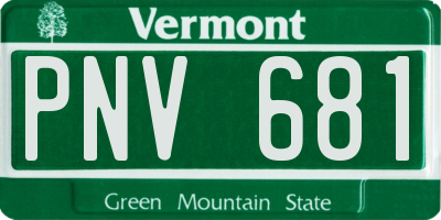 VT license plate PNV681