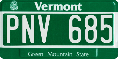 VT license plate PNV685