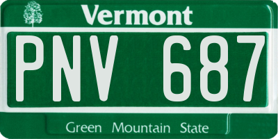 VT license plate PNV687