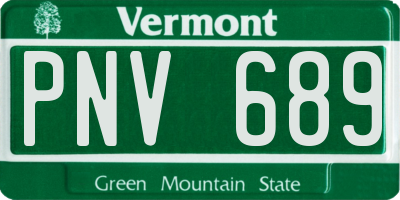 VT license plate PNV689