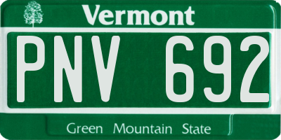 VT license plate PNV692