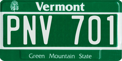 VT license plate PNV701