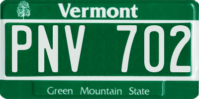 VT license plate PNV702