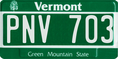 VT license plate PNV703