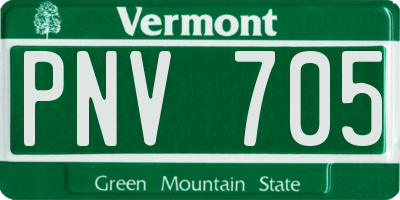 VT license plate PNV705